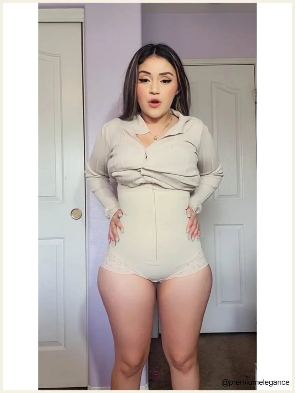 Fajas Colombianas Shapewear Bodysuit Tummy Control Firm Compression Zipper
